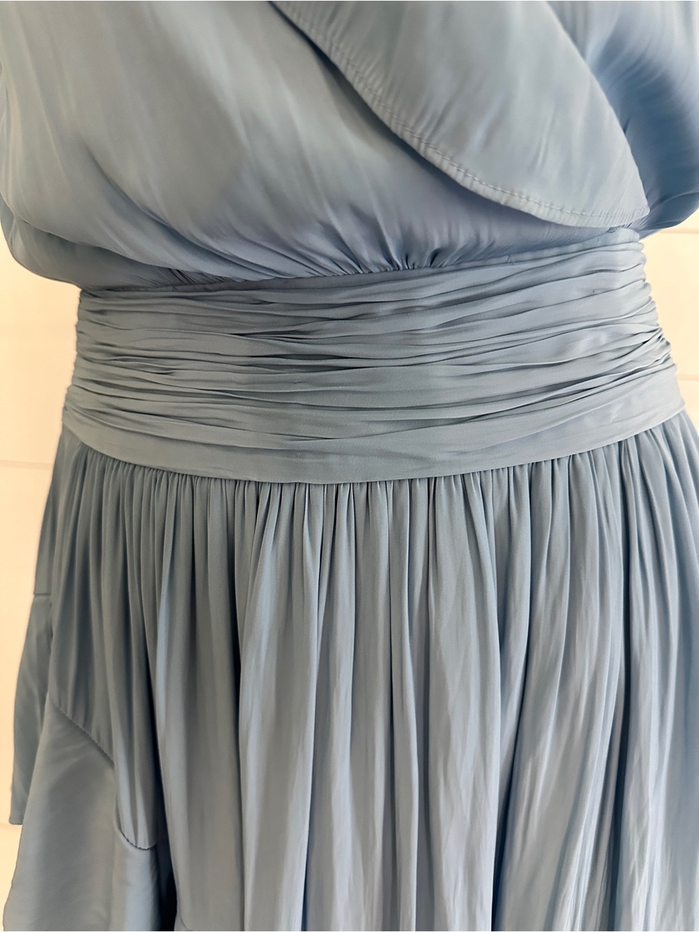 Ramy Brook Blue Ruffle V-Neck Dress - Picture 6 of 9